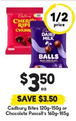 Drakes Cadbury Bites or Chocolate Pascall's offer