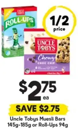 Drakes Uncle Tobys Muesli Bars or Roll-Ups offer