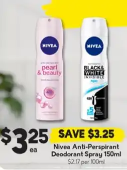 Drakes Nivea Anti-Perspirant Deodorant Spray offer