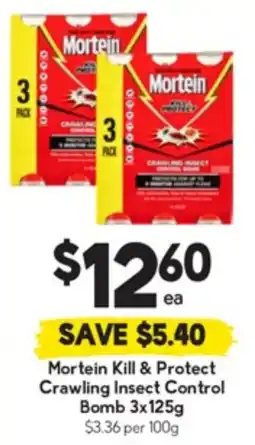 Drakes Mortein Kill & Protect Crawling Insect Control Bomb offer