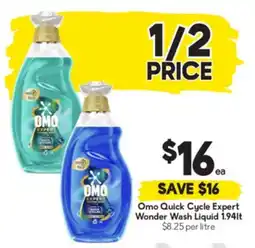 Drakes Omo Quick Cycle Expert Wonder Wash Liquid offer