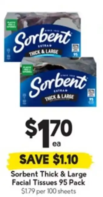 Sorbent Thick & Large Facial Tissues
