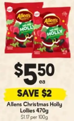 Drakes Allens Christmas Holly Lollies offer