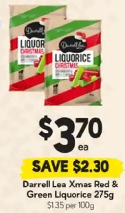 Drakes Darrell Lea Xmas Red & Green Liquorice offer