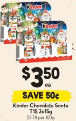 Drakes Kinder Chocolate Santa offer