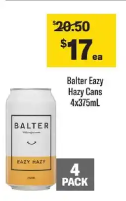 Liquorland Balter Eazy Hazy Cans offer