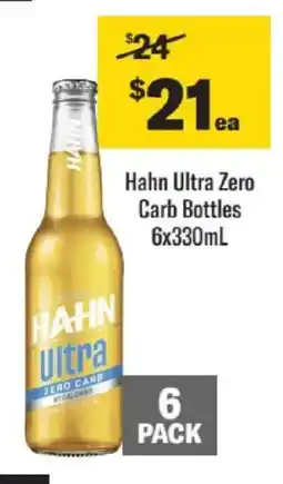 Liquorland Hahn Ultra Zero Carb Bottles offer
