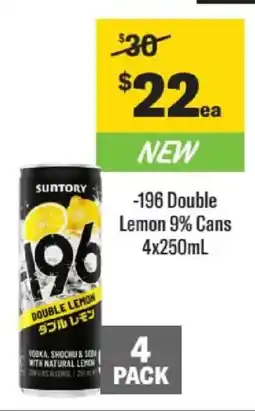 Liquorland -196 Double Lemon 9% Cans offer