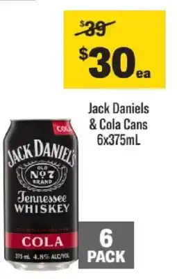 Liquorland Jack Daniels & Cola Cans offer