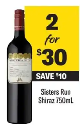 Liquorland Sisters Run Shiraz offer