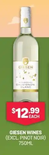 SipnSave Giesen wines (excl. pinot noir) offer