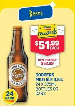 SipnSave Coopers mild ale 3.5% bottles or cans offer