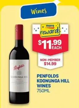 SipnSave Penfolds koonunga hill wines offer