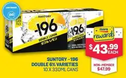 SipnSave Suntory -196 double 6% varieties offer
