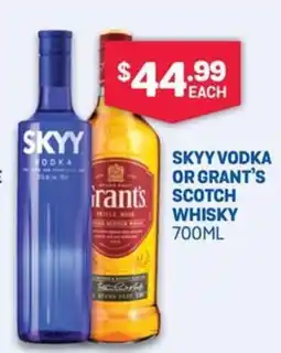 SipnSave Skyy vodka or grant's scotch whisky offer