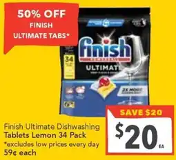 Supa Valu Finish Ultimate Dishwashing Tablets Lemon offer