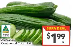 Supa Valu Australian Continental Cucumber offer