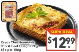 Supa Valu Ready Chef Homestyle Pork & Beef Lasagne offer