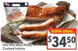 Supa Valu Hot Pork Belly Roast Cooked Instore offer