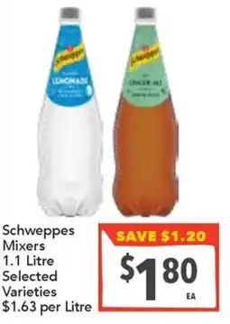 Supa Valu Schweppes Mixers Selected Varieties offer