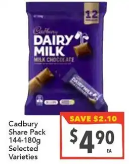 Supa Valu Cadbury Share Pack Selected Varieties offer