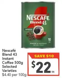 Supa Valu Nescafé Blend 43 Instant Coffee Selected Varieties offer