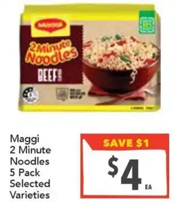 Supa Valu Maggi 2 Minute Noodles Selected Varieties offer