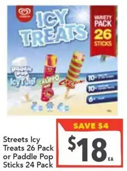 Supa Valu Streets Icy Treats or Paddle Pop Sticks offer