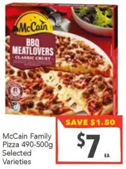 Supa Valu McCain Family Pizza Selected Varieties offer