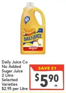 Supa Valu Daily Juice Co No Added Sugar Juice Selected Varieties offer