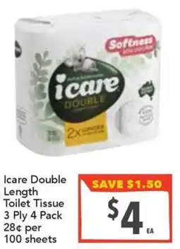 Supa Valu Icare Double Length Toilet Tissue 3 Ply offer