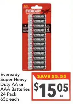 Supa Valu Eveready Super Heavy Duty AA or AAA Batteries offer