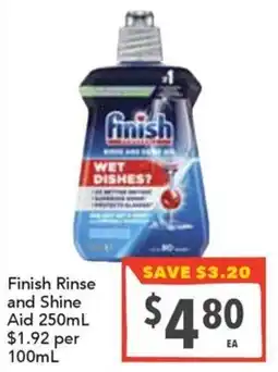Supa Valu Finish Rinse and Shine Aid offer