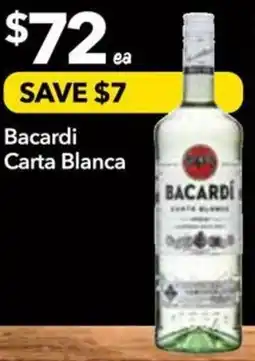 Supa Valu Bacardi Carta Blanca offer