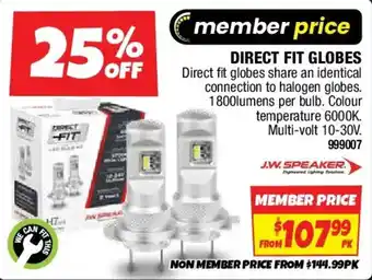 Autobarn Direct fit globes offer