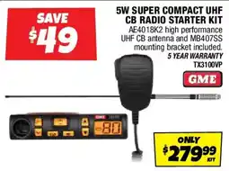 Autobarn 5w super compact uhf cb radio starter kit offer