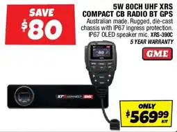 Autobarn 5w 80ch uhf xrs compact cb radio bt gps offer