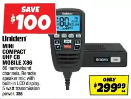 Autobarn Uniden mini compact uhf cb mobile x86 offer