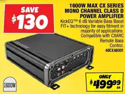 Autobarn 1600w max cx series mono channel class d power amplifier offer