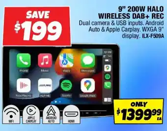 Autobarn 9" 200w halo wireless dab+ rec offer