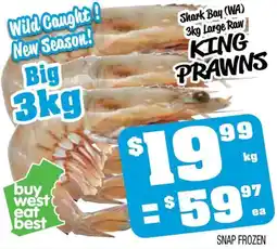 Farmer Jack's Shark bay (wa) large raw king prawns offer