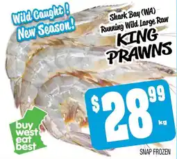 Farmer Jack's Shark bay (wa) running wild large raw king prawns offer