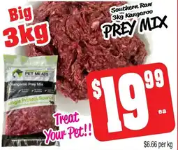Farmer Jack's Southern raw kangaroo prey mix offer