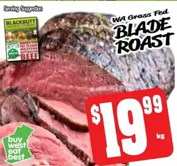 Farmer Jack's Wa grass fed blade roast offer