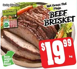 Farmer Jack's Wa grass fed plain beef brisket offer