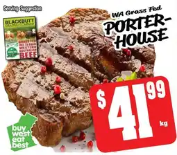 Farmer Jack's Wa grass fed porter- house offer