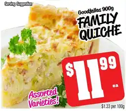 Farmer Jack's Family quiche offer