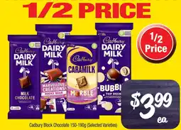 Farmer Jack's Cadbury Block Chocolate (Selected Varieties) offer