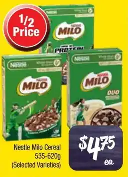 Farmer Jack's Nestle Milo Cereal (Selected Varieties) offer