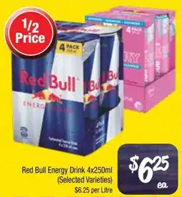 Farmer Jack's Red Bull Energy Drink (Selected Varieties) offer